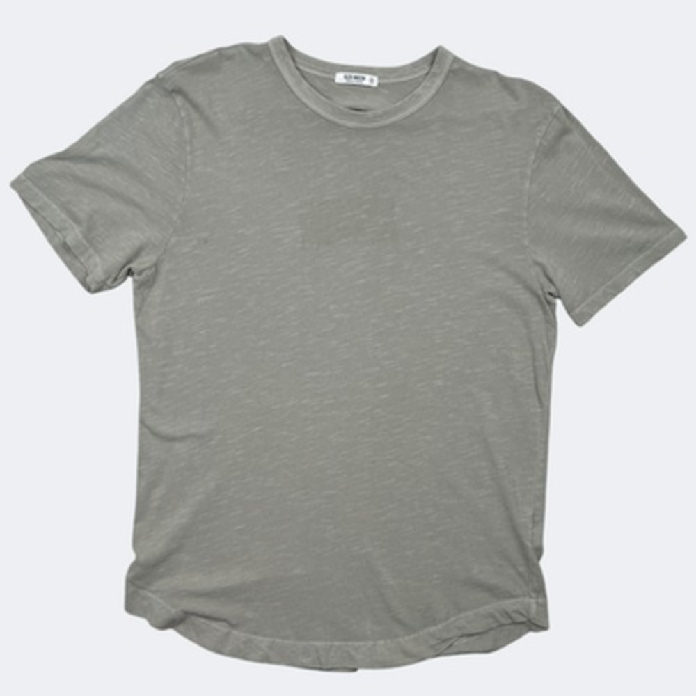 Buck Mason Shirt Mens M Green Crewneck Curved Hem Tee Made In USA BM11001.102